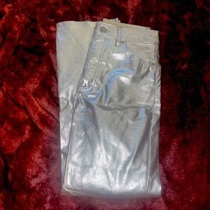 Express silver leather pants
